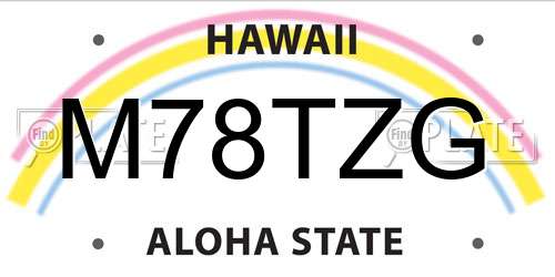 M78TZG Hawaii License Plate