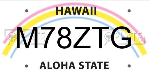 M78ZTG Hawaii License Plate