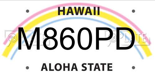 M860PD Hawaii License Plate