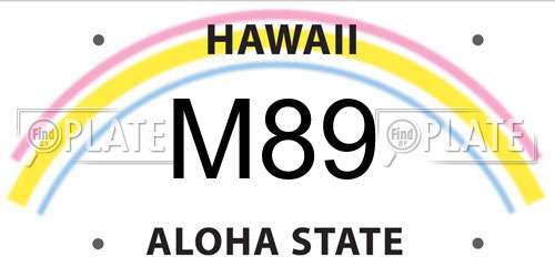 M89 Hawaii License Plate