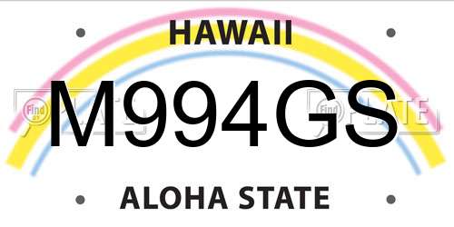 M994GS Hawaii License Plate
