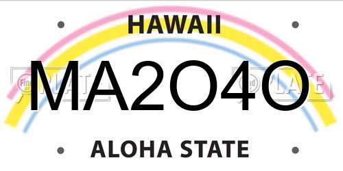 MA2O4O Hawaii License Plate
