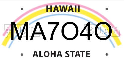 MA7O4O Hawaii License Plate
