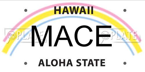 MACE Hawaii License Plate
