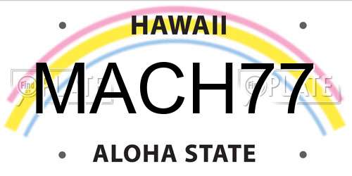 MACH77 Hawaii License Plate