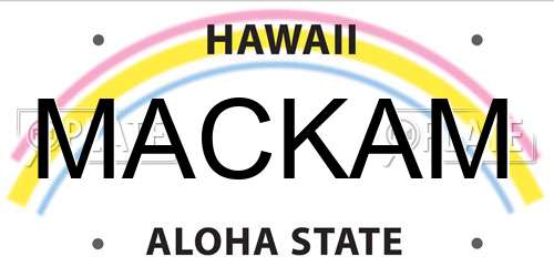 MACKAM Hawaii License Plate