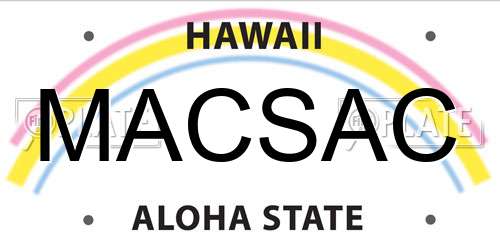 MACSAC Hawaii License Plate