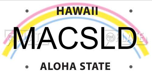 MACSLD Hawaii License Plate