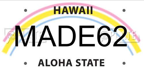 MADE62 Hawaii License Plate