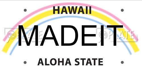 MADEIT Hawaii License Plate
