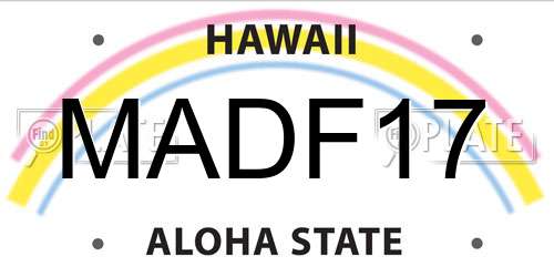 MADF17 Hawaii License Plate