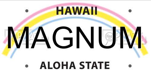 MAGNUM Hawaii License Plate