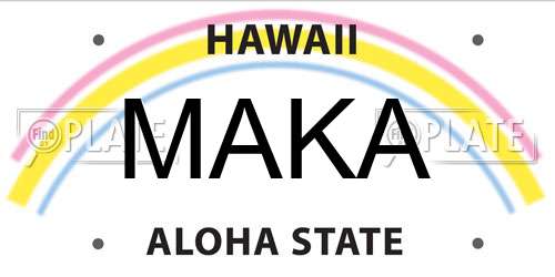 MAKA Hawaii License Plate