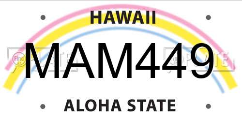 MAM449 Hawaii License Plate