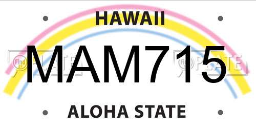 MAM715 Hawaii License Plate