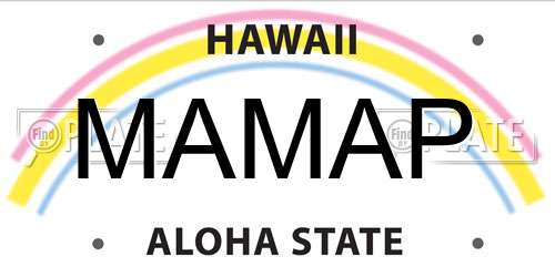 MAMAP Hawaii License Plate
