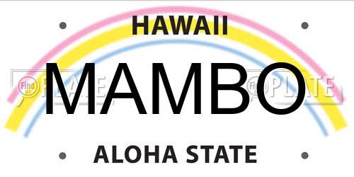MAMBO Hawaii License Plate