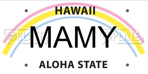 MAMY Hawaii License Plate