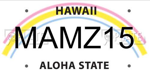 MAMZ15 Hawaii License Plate