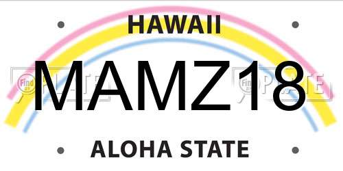 MAMZ18 Hawaii License Plate