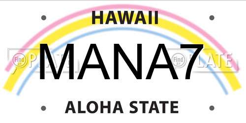 MANA7 Hawaii License Plate
