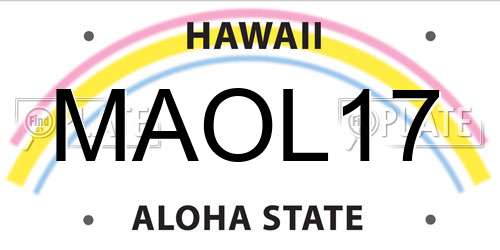 MAOL17 Hawaii License Plate
