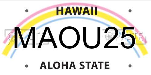 MAOU25 Hawaii License Plate