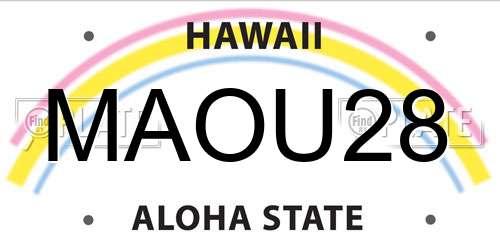 MAOU28 Hawaii License Plate