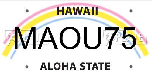 MAOU75 Hawaii License Plate
