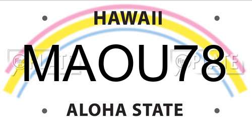 MAOU78 Hawaii License Plate