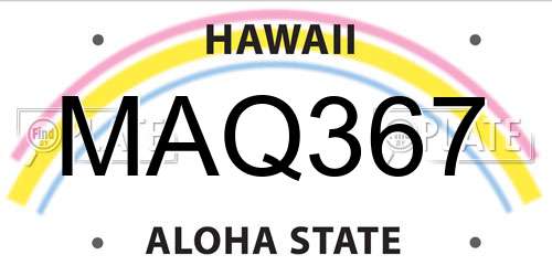 MAQ367 Hawaii License Plate