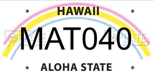 MAT040 Hawaii License Plate