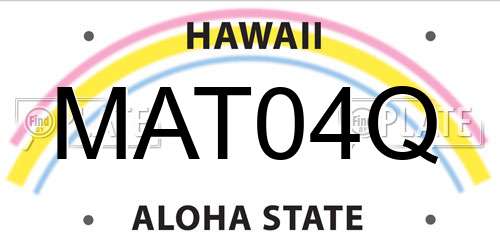 MAT04Q Hawaii License Plate