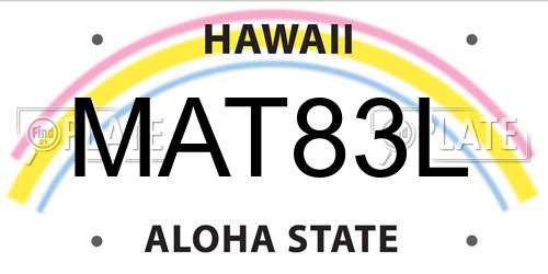 MAT83L Hawaii License Plate