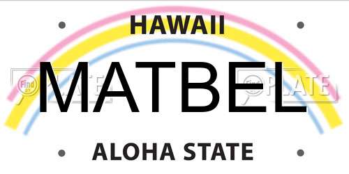 MATBEL Hawaii License Plate