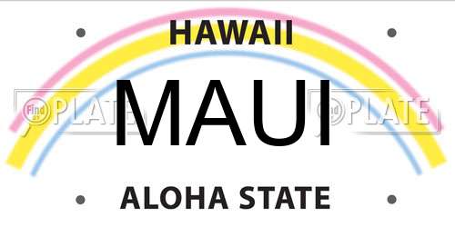 MAUI Hawaii License Plate