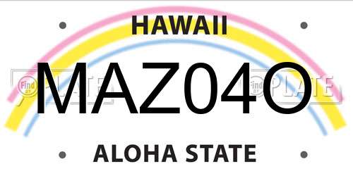 MAZ04O Hawaii License Plate