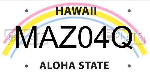 MAZ04Q Hawaii License Plate