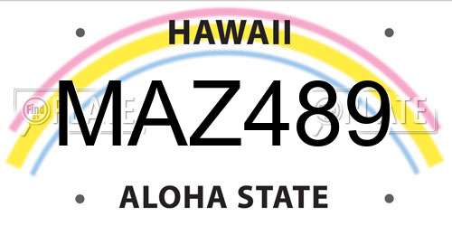 MAZ489 Hawaii License Plate