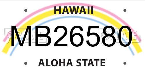 MB26580 Hawaii License Plate