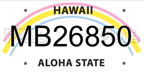 MB26850 Hawaii License Plate
