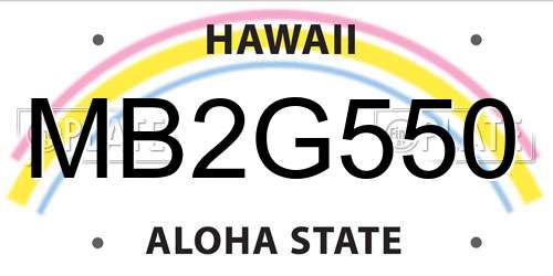 MB2G550 Hawaii License Plate