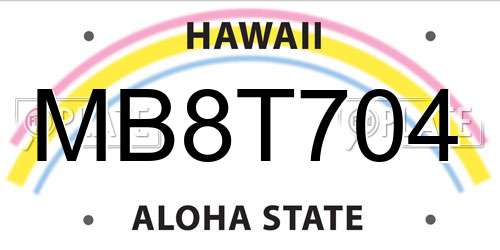 MB8T704 Hawaii License Plate