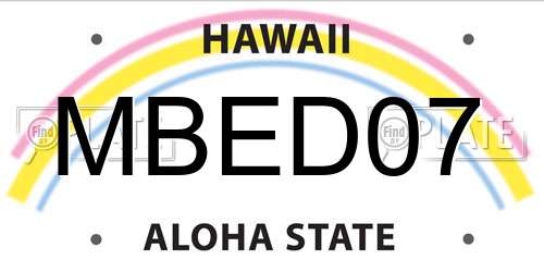 MBED07 Hawaii License Plate