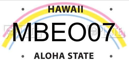 MBEO07 Hawaii License Plate