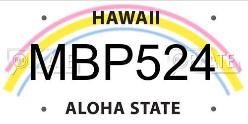 MBP524 Hawaii License Plate