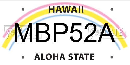 MBP52A Hawaii License Plate