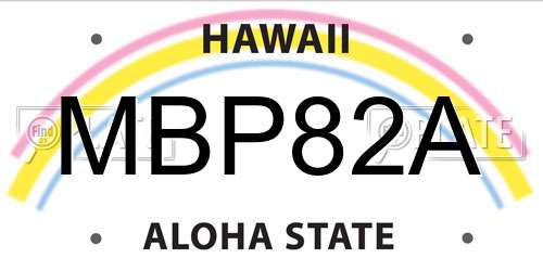 MBP82A Hawaii License Plate