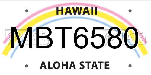 MBT6580 Hawaii License Plate