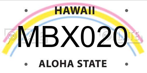 MBX020 Hawaii License Plate